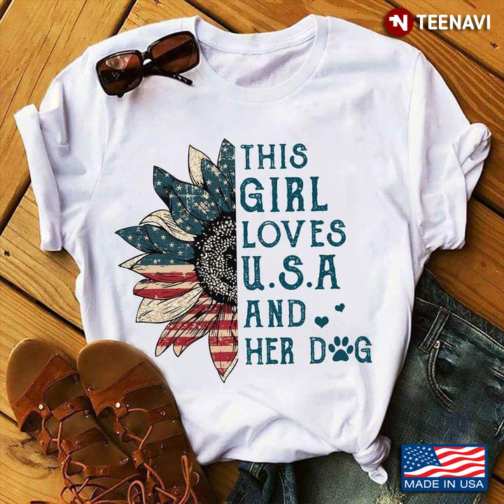 This Girl Loves USA And Her Dog