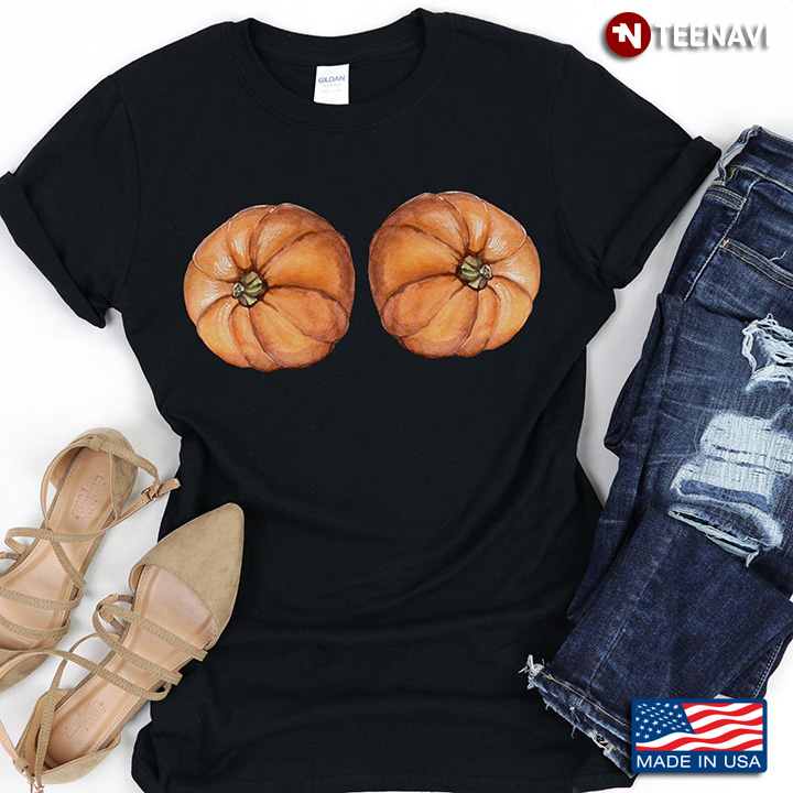Funny Pumpkin Boobs for Halloween T-Shirt