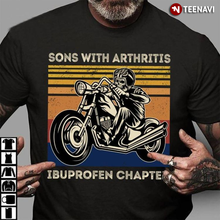 Vintage Sons With Arthritis Ibuprofen Chapter Riding Motorcycle