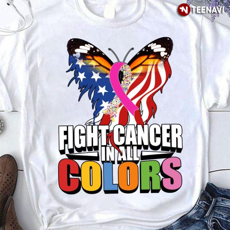 American Flag Butterfly Fight Cancer In All Colors