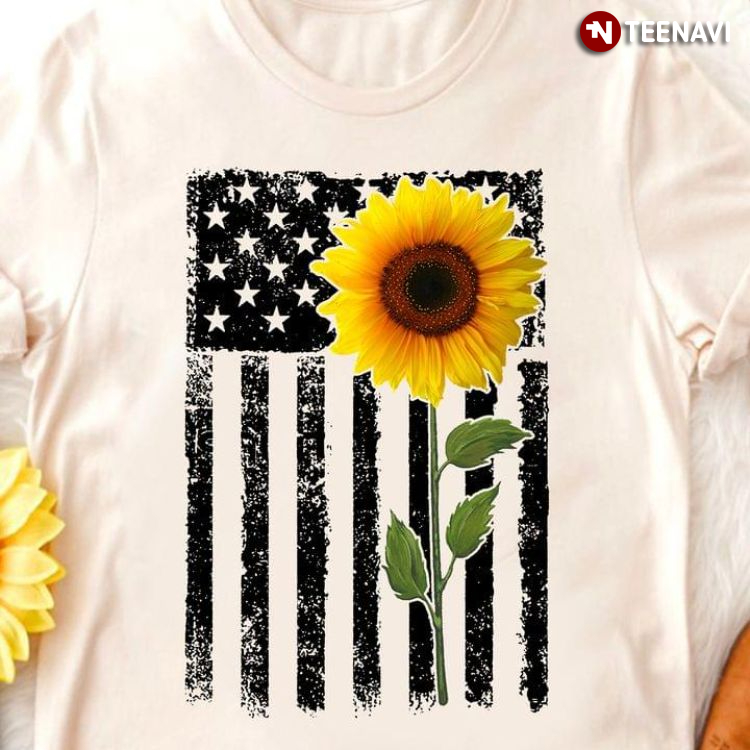Sunflower American Flag for 4th of July