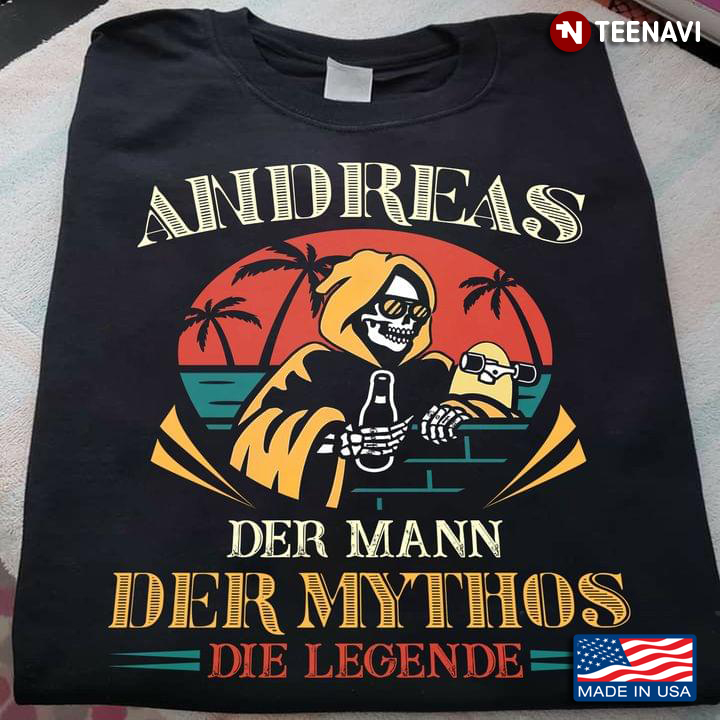 Personalized Shirt, Vintage Skeleton Andreas Der Mann Der Mythos Die Legende