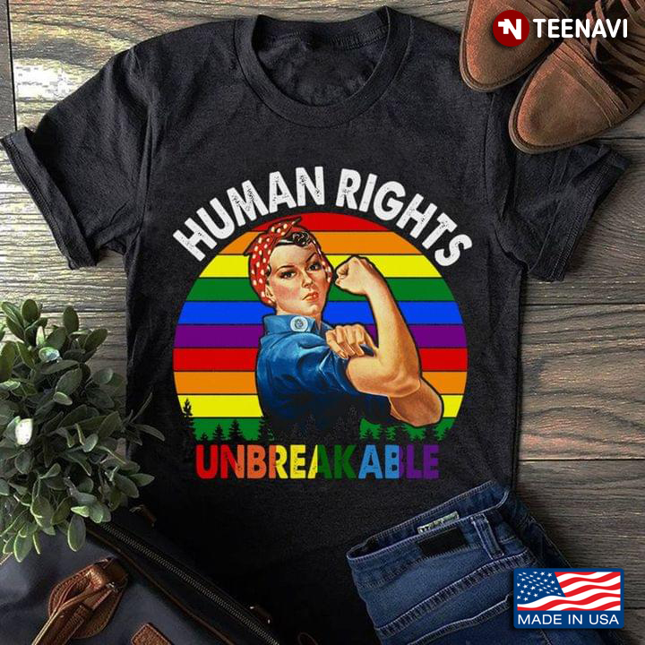LGBT Shirt, Vintage Human Rights Unbreakable