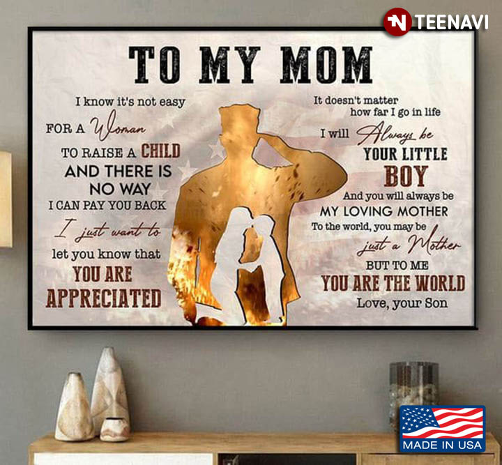 American Flag Theme Firefighter To My Mom I Know It’s Not Easy For A Woman
