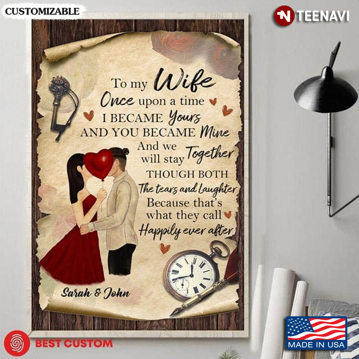 Personalized Couple & Balloon To My Wife Once Upon A Time I Became Yours