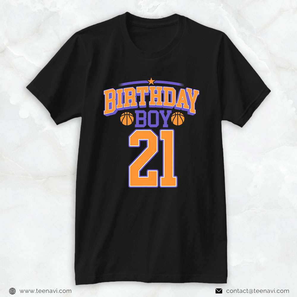 21st Birthday Shirt, 21st Birthday Boy Basketball Lover 21 Years Old Bday