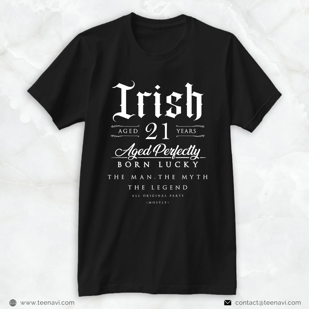 Funny 21st Birthday Shirt, 21st Birthday Gift Irish Age 21 Years Old Born In Ireland
