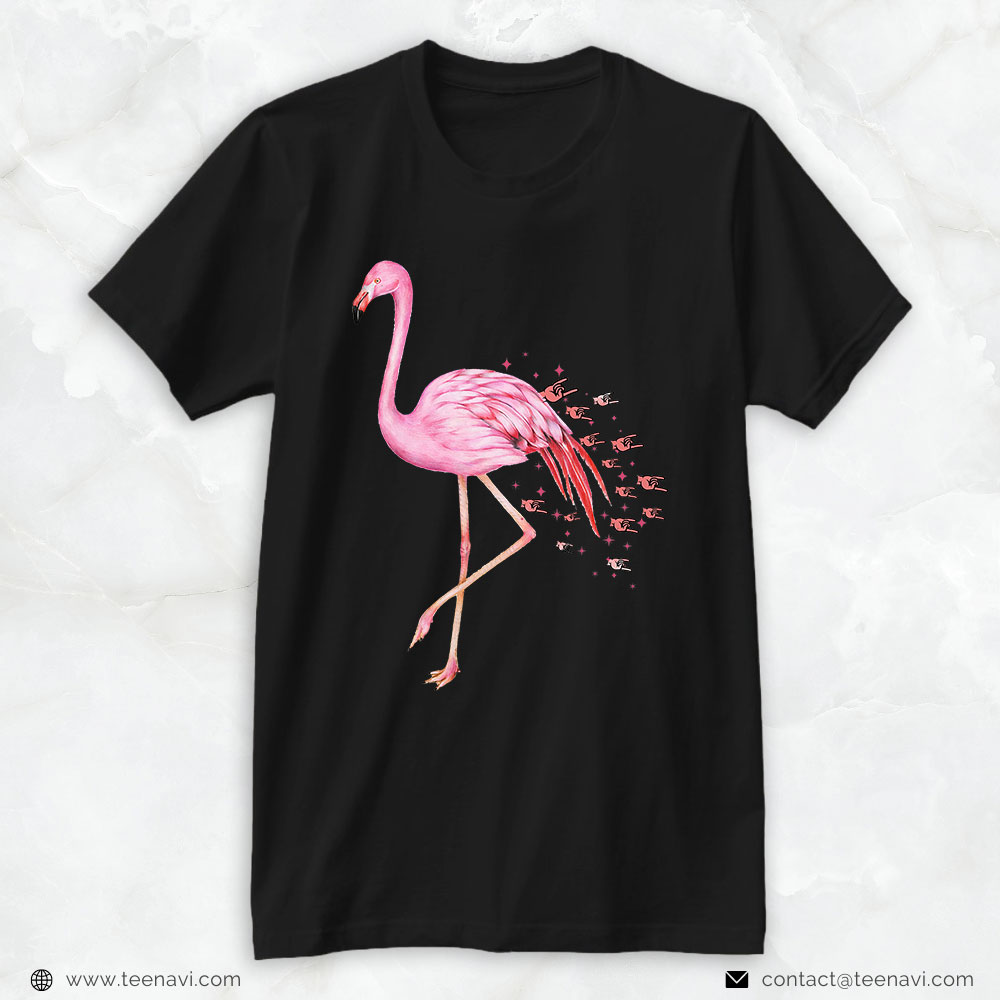 Flamingo Shirt, Cute Flamingo I Love You Asl American Sign Language