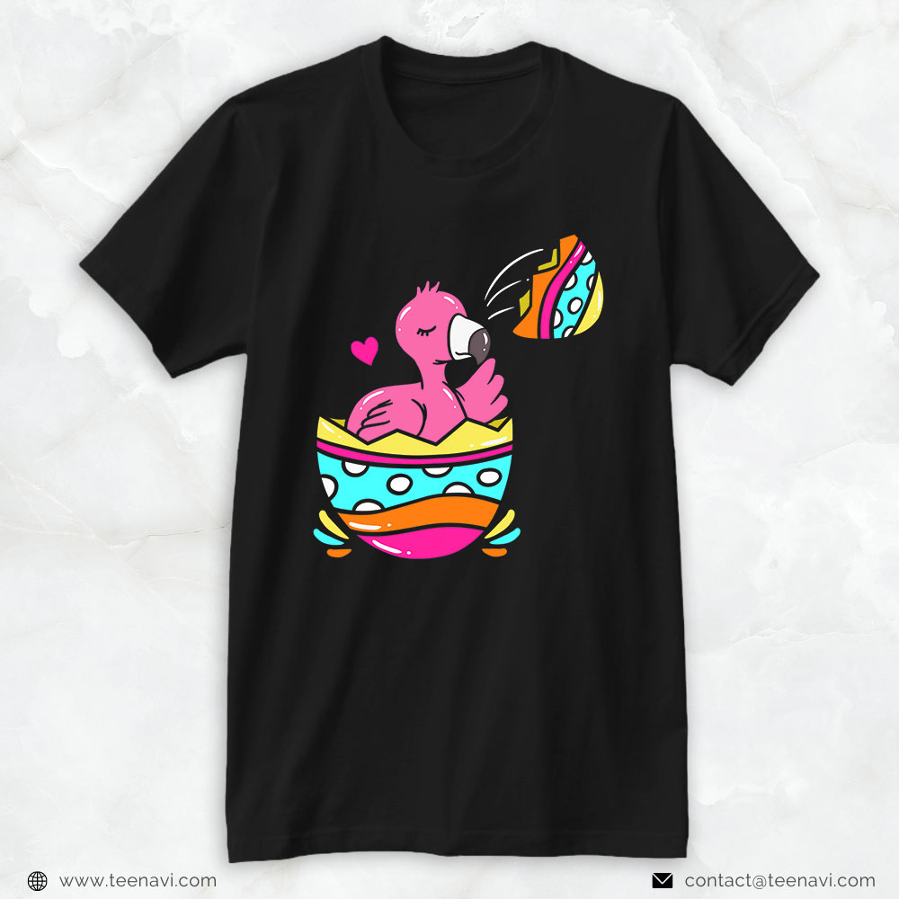 Flamingo Shirt, Easter Flamingo Clothing Cute Bunny Lover Gift Egg Hunting