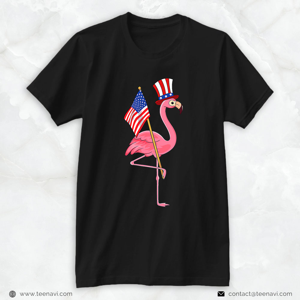 Pink Flamingo Shirt, Flamingo 4th Of July Day Patriotic Hat Party