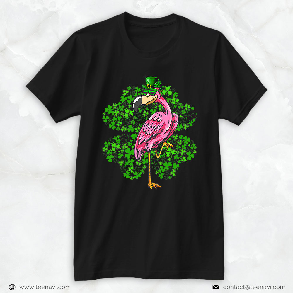 Pink Flamingo Shirt, Flamingo Bird Lover Men Women Flamingo St Patrick's Day