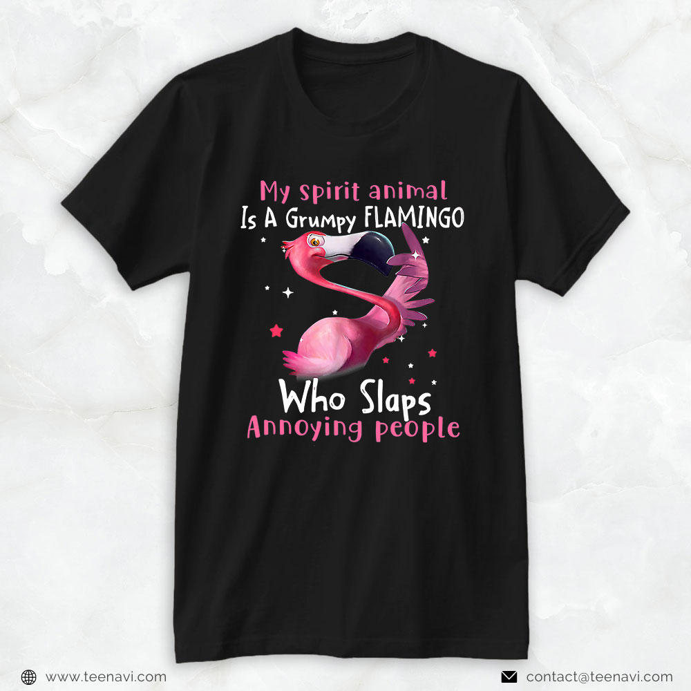 Pink Flamingo Shirt, Flamingo Lover My Spirit Animal Is Grumpy Flamingo