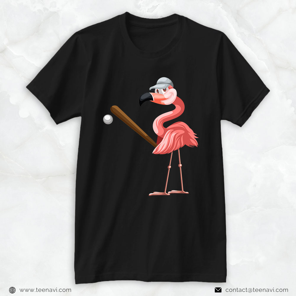 Pink Flamingo Shirt, Flamingo Playing Baseball Flamingo Baseball