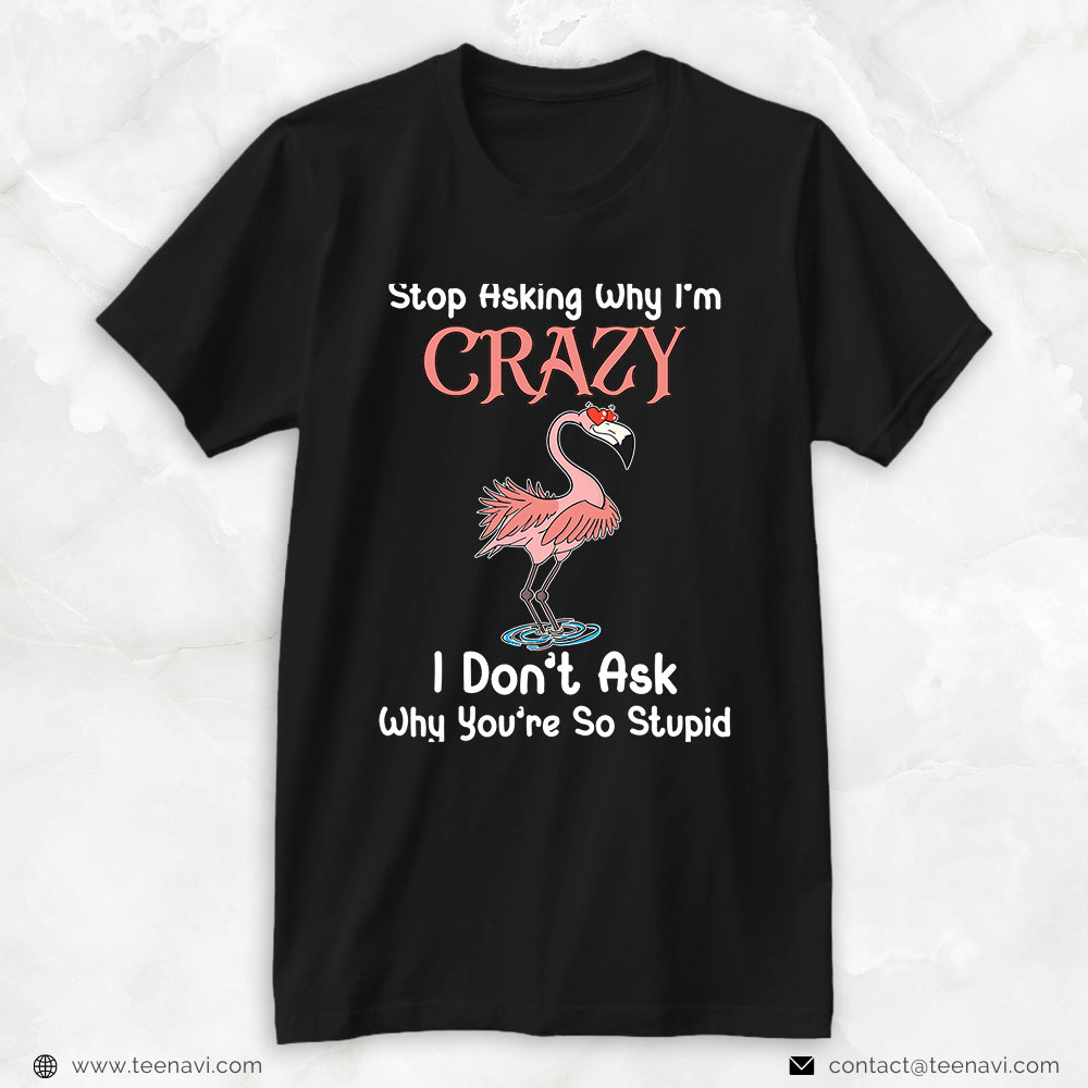 Flamingo Shirt, Flamingo Stop Asking Why Im Crazy