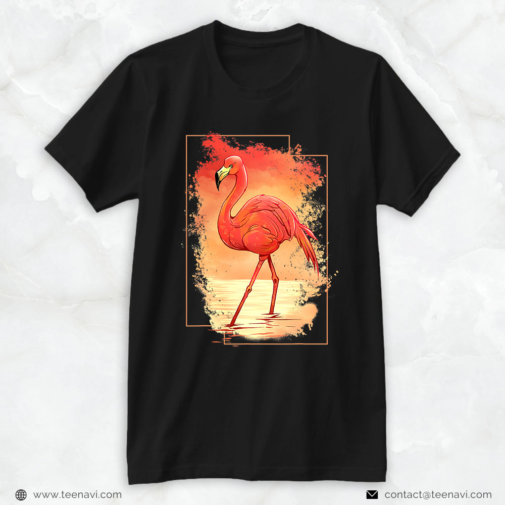 Flamingo Shirt, Flamingo Sunset Summer Art