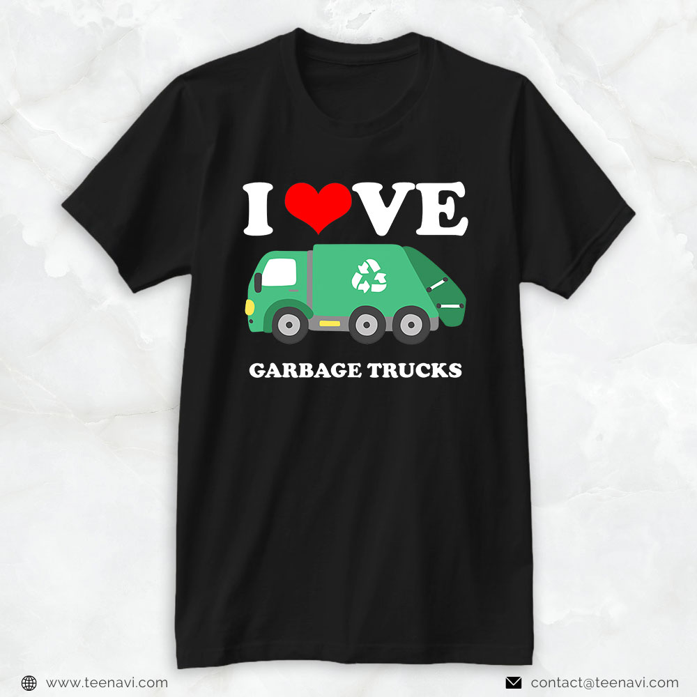 Trucker Shirt, I Love Trash Garbage Trucks Hat Trucker