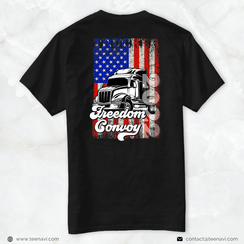 Funny Truck Shirt, I Stand With Truckers - Truck Drivers Freedom Convoy 2022