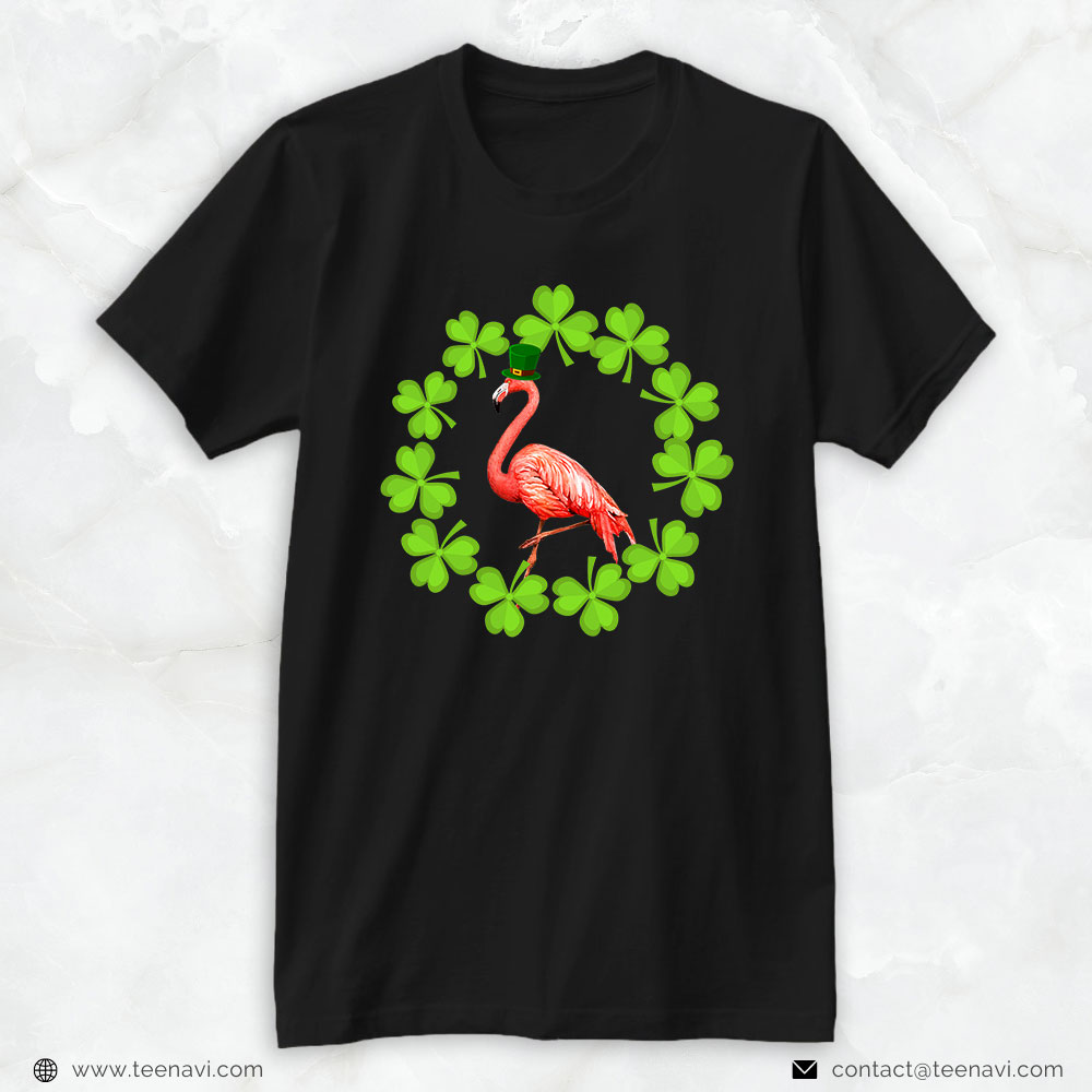 Pink Flamingo Shirt, Irish Flamingo Green Saint Patricks Day 2022 Lucky St Pattys