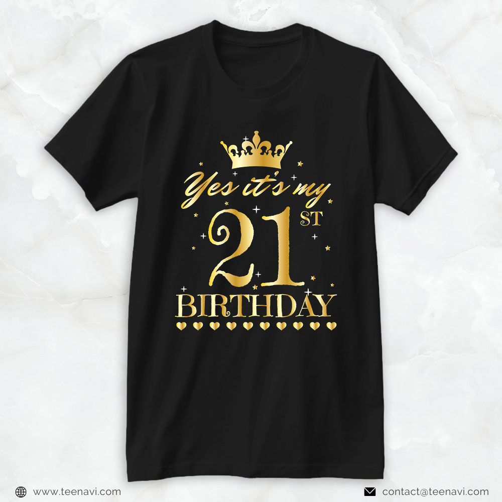 Funny 21st Birthday Shirt, It's My 21st Birthday Party Cake Celebration Fun 21 Years
