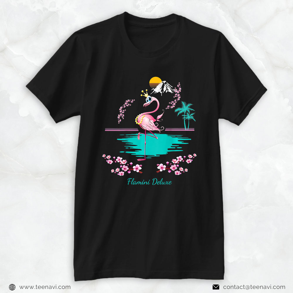 Flamingo Shirt, Lady Flamini Deluxe, Flamingo Backprint Design