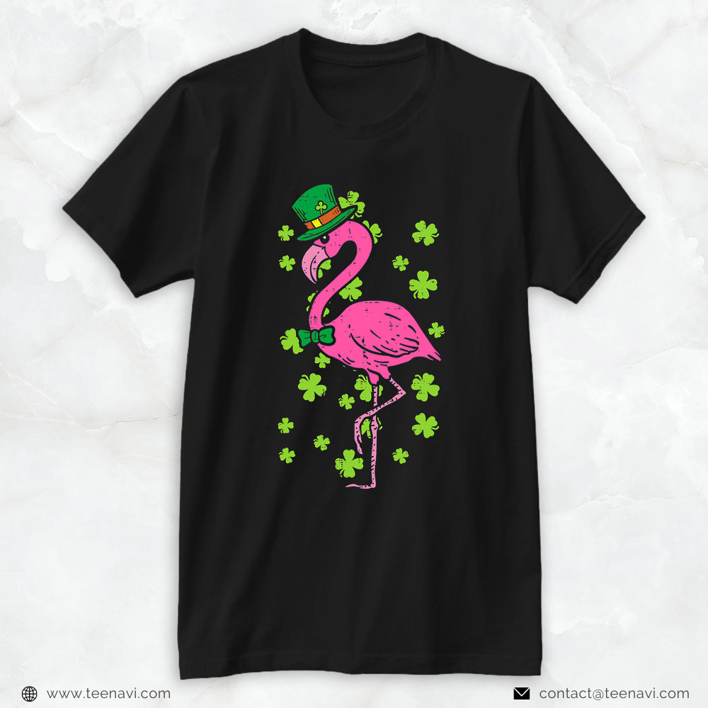 Flamingo Shirt, Leprechaun Flamingo Shamrock St Patricks Day Animal Gifts