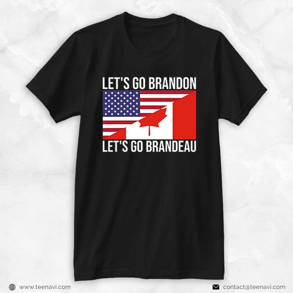 Trucker Shirt, Let's Go Brandeau Usa Canada Flag Freedom Convoy Trucker