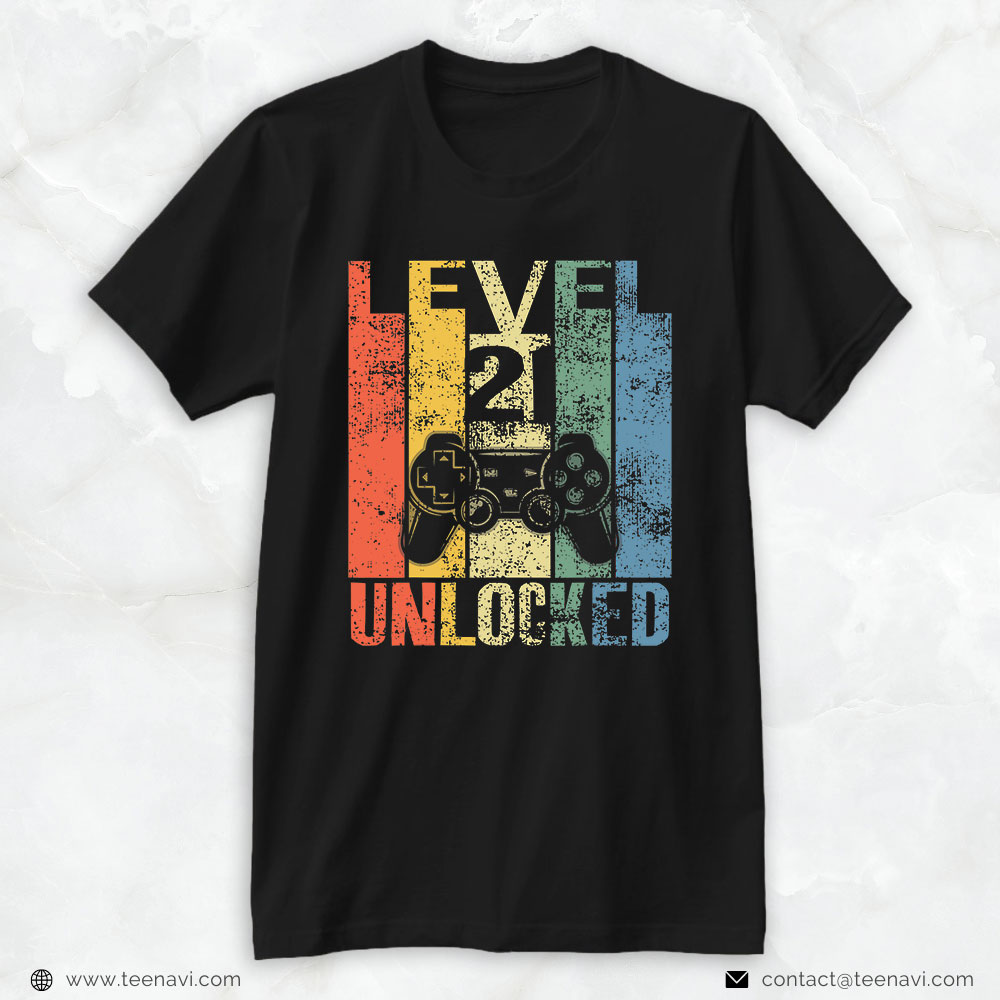 21st Birthday Shirt, Level 21 Unlocked 21st Birthday Gift For Video Gamers