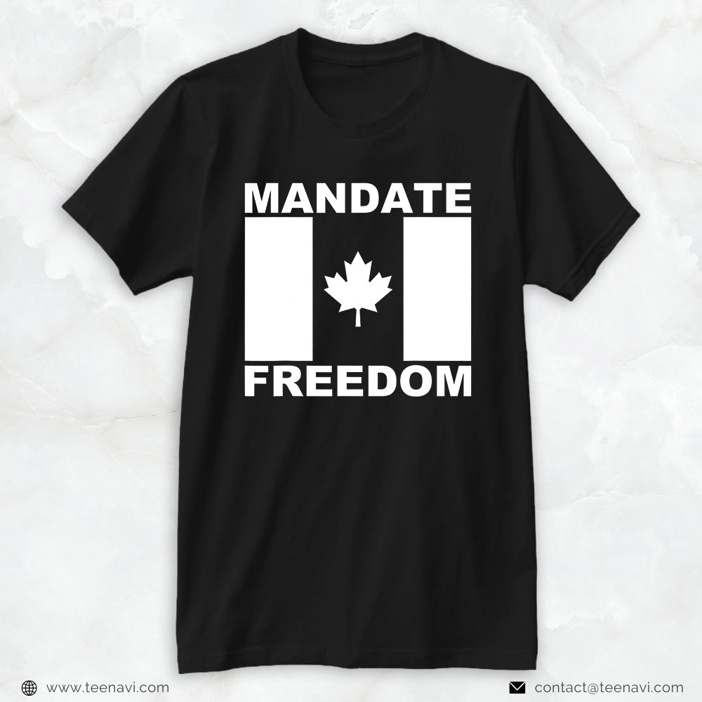 Trucker Shirt, Mandate Freedom Usa Canada Flag Freedom Convoy Trucker 2022