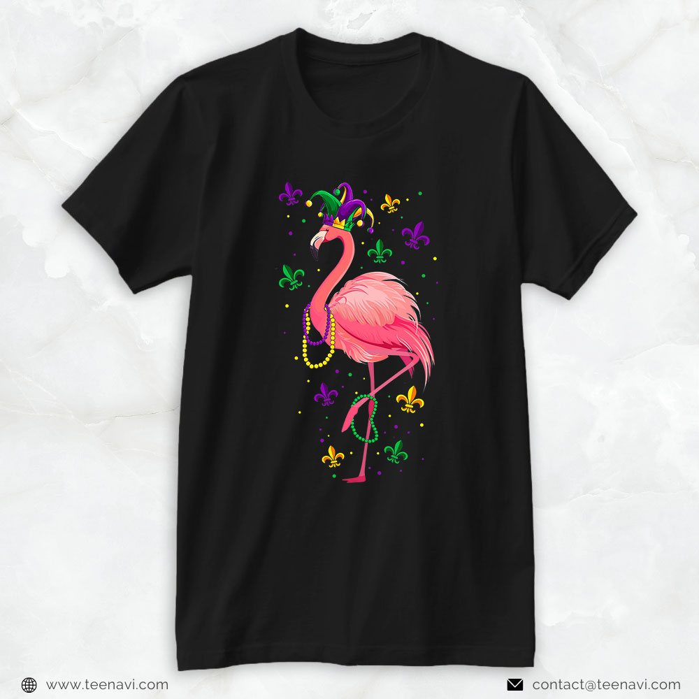 Pink Flamingo Shirt, Mardi Gras Flamingo Jester Outfi, Kids Girls Women