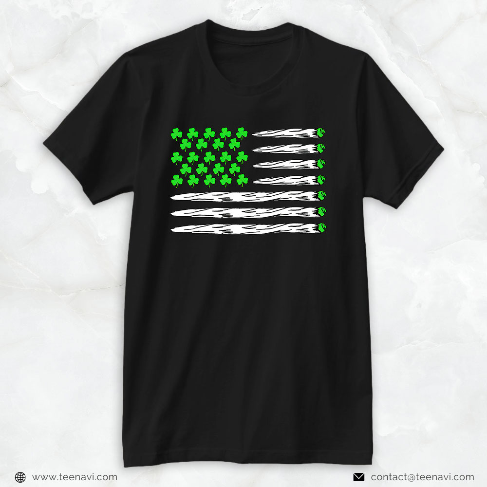 Marijuana Shirt, Marijuana Cannabis Weed Usa Flag Shamrock St Patricks Day