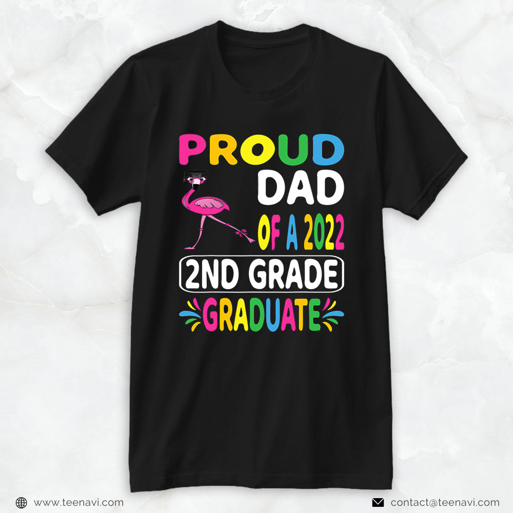 Flamingo Shirt, Mens Proud Dad Of 2022 2th Grade Flamingo Wearing Hat Graduate