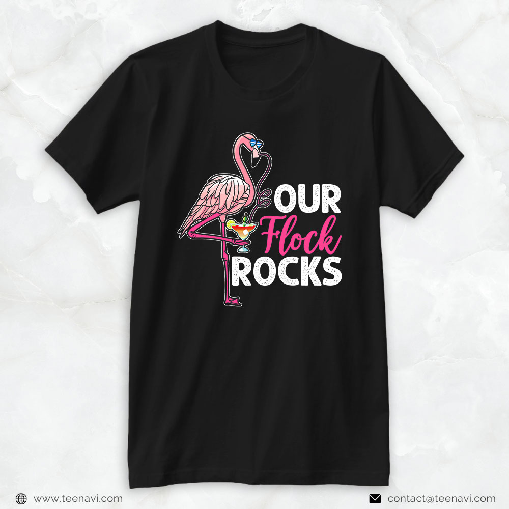Pink Flamingo Shirt, Our Flock Rocks Design Flamingo Lovers Sibling Outfit Fans