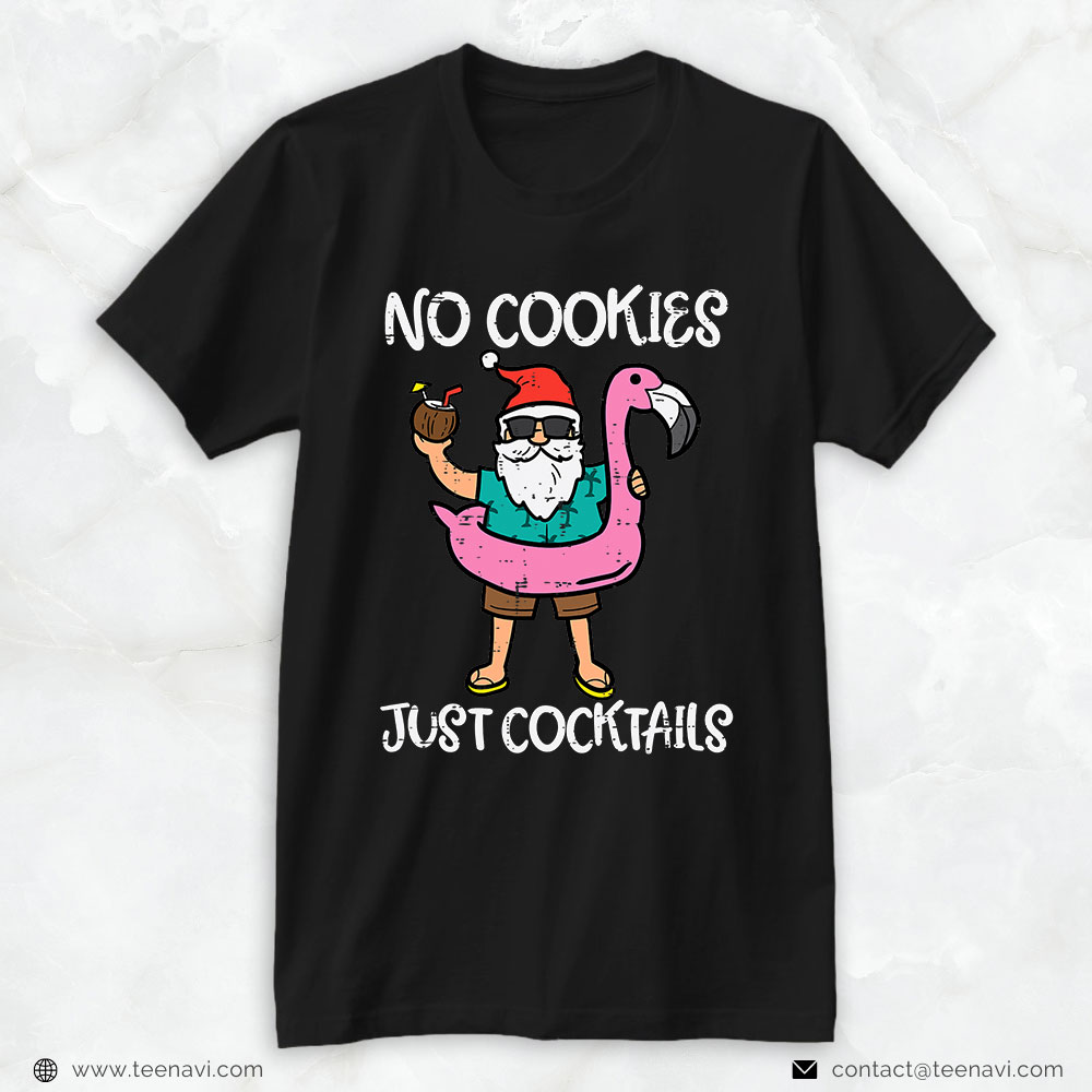 Flamingo Shirt, Santa Flamingo No Cookies Just Cocktails Christmas In July