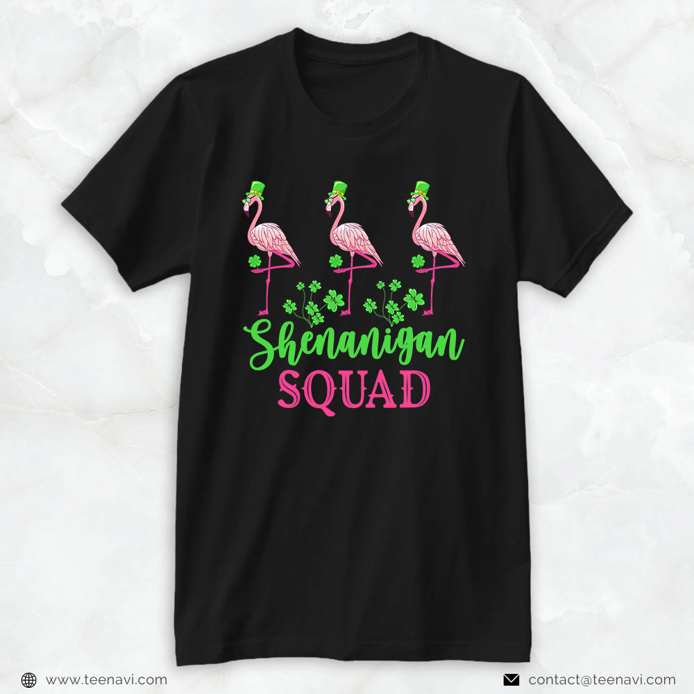 Flamingo Shirt, Shenanigan Squad Irish Flamingo Leprechaun St Patrick's Day