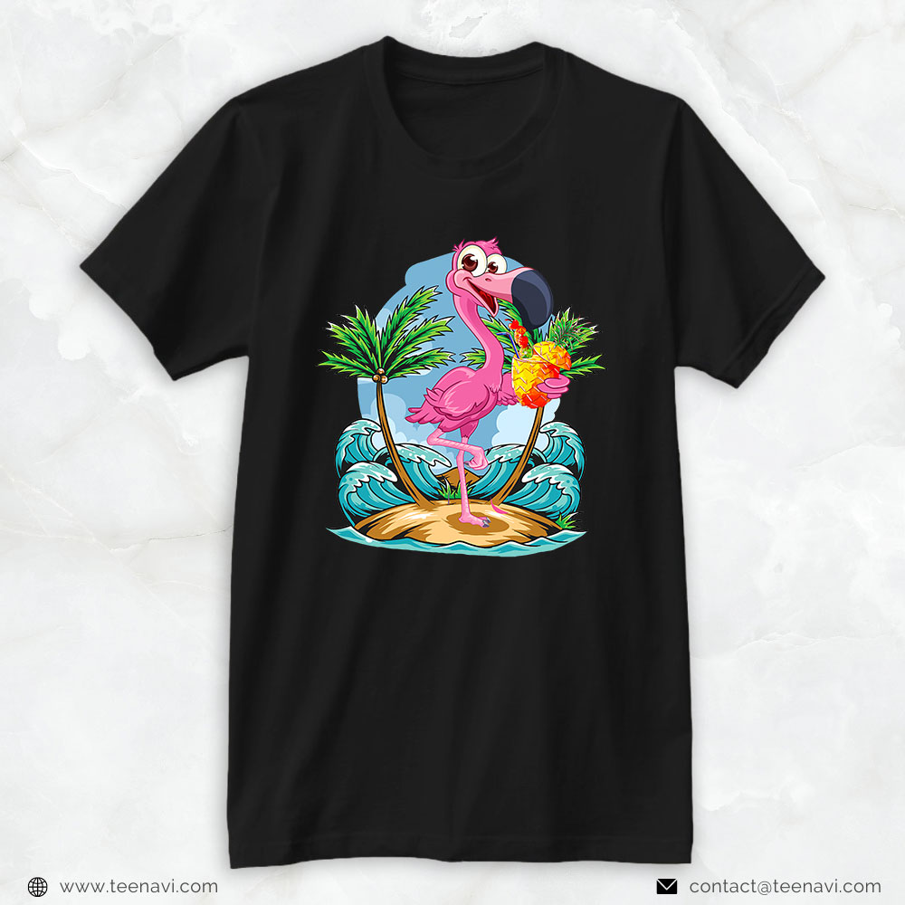 Flamingo Shirt, Summer Flamingo Beach Summer Pineapple Tropical Vacation