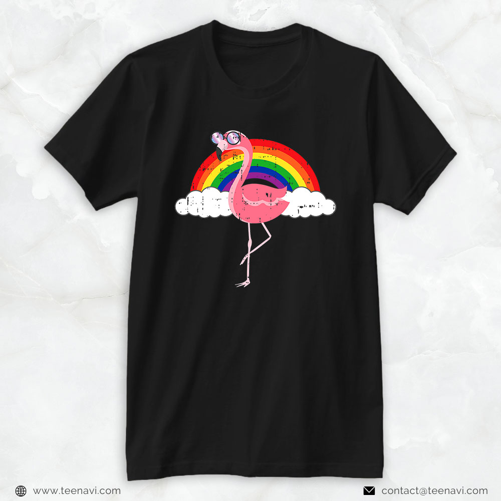 Flamingo Shirt, Trans Transgender Flamingo Gay Rainbow Lgbtq Cool Lgbt Gift