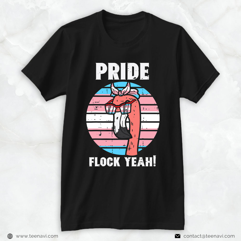 Flamingo Shirt, Transgender Flag Flamingo Flock Yeah Lgbt Trans Pride Stuff