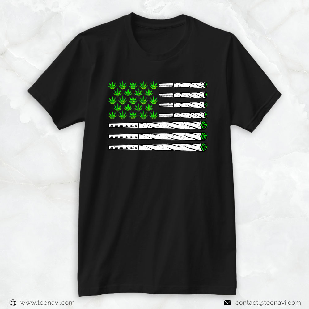 Marijuana Shirt, Usa Flag Marijuana Weed Leaf Flag Cannabis Stoner 420