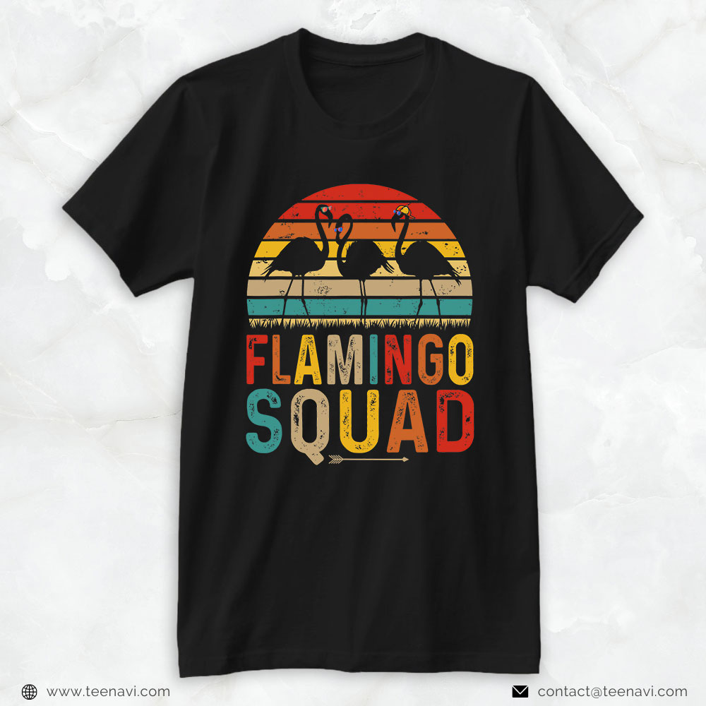 Flamingo Shirt, Vintage Retro Flamingo Squad Flamingo Wearing Sunglasses