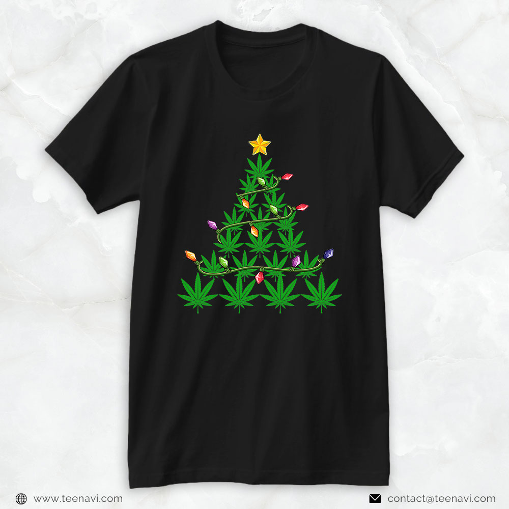 Weed Shirt, Weed Christmas Marijuana Pot Leaf Cannabis