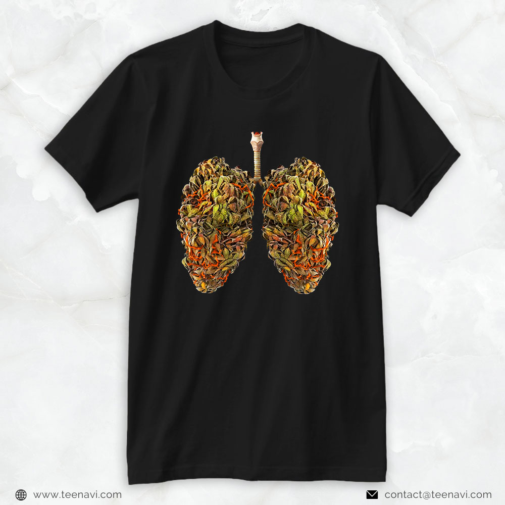 Cannabis Shirt, Weed Lung Marijuana Smoker Thc Lung Graphic Men Women
