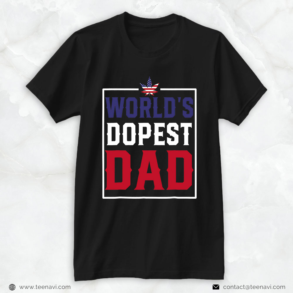 Weed Shirt, World's Dopest Dad Weed Vintage Father's Day