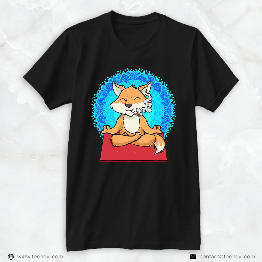 Weed Shirt, Yoga Fox Stoner With 420 Joint For Weed And Cannabis Lovers