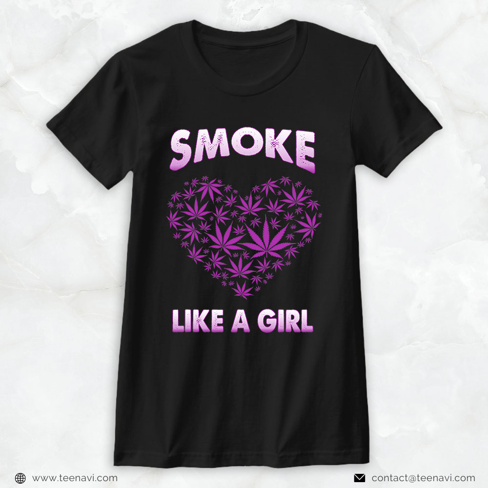 Marijuana Shirt, Breast Cancer Awareness Weed Cannabis 420 Pink Fun Marijuana