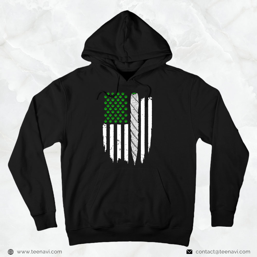 Marijuana Shirt, Marijuana Grass American Flag Pothead Cannabis Stoner 420