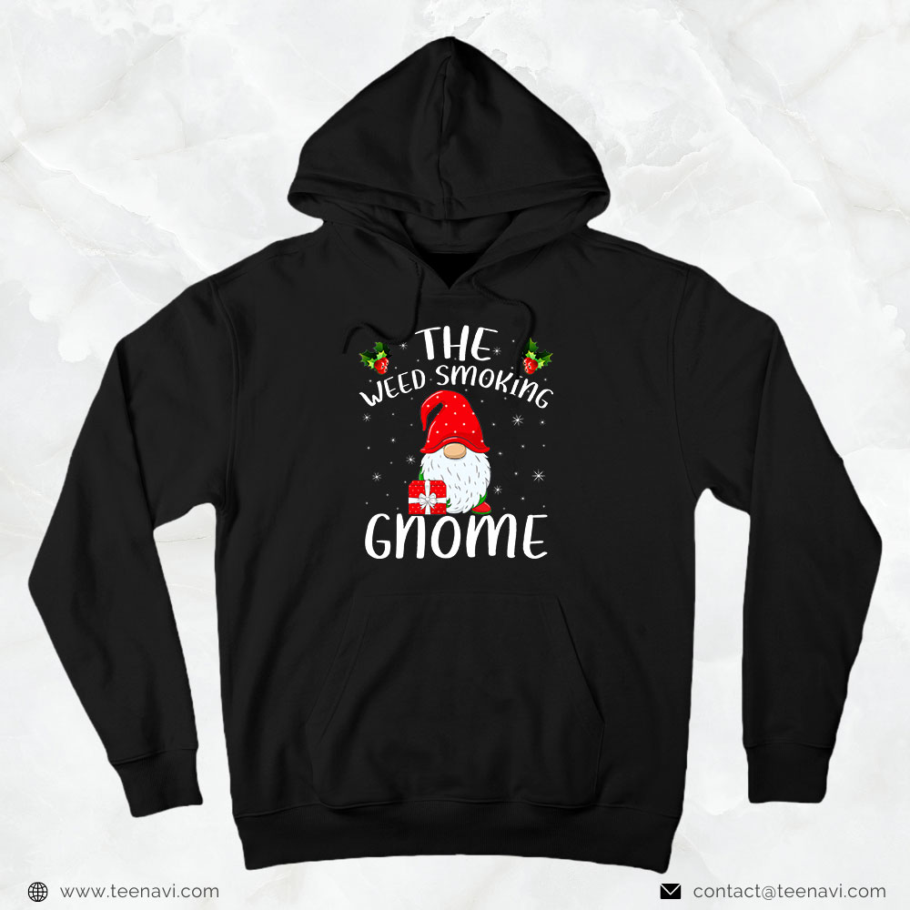 Cannabis Shirt, Matching Family Group Christmas Weed Smoking Gnome