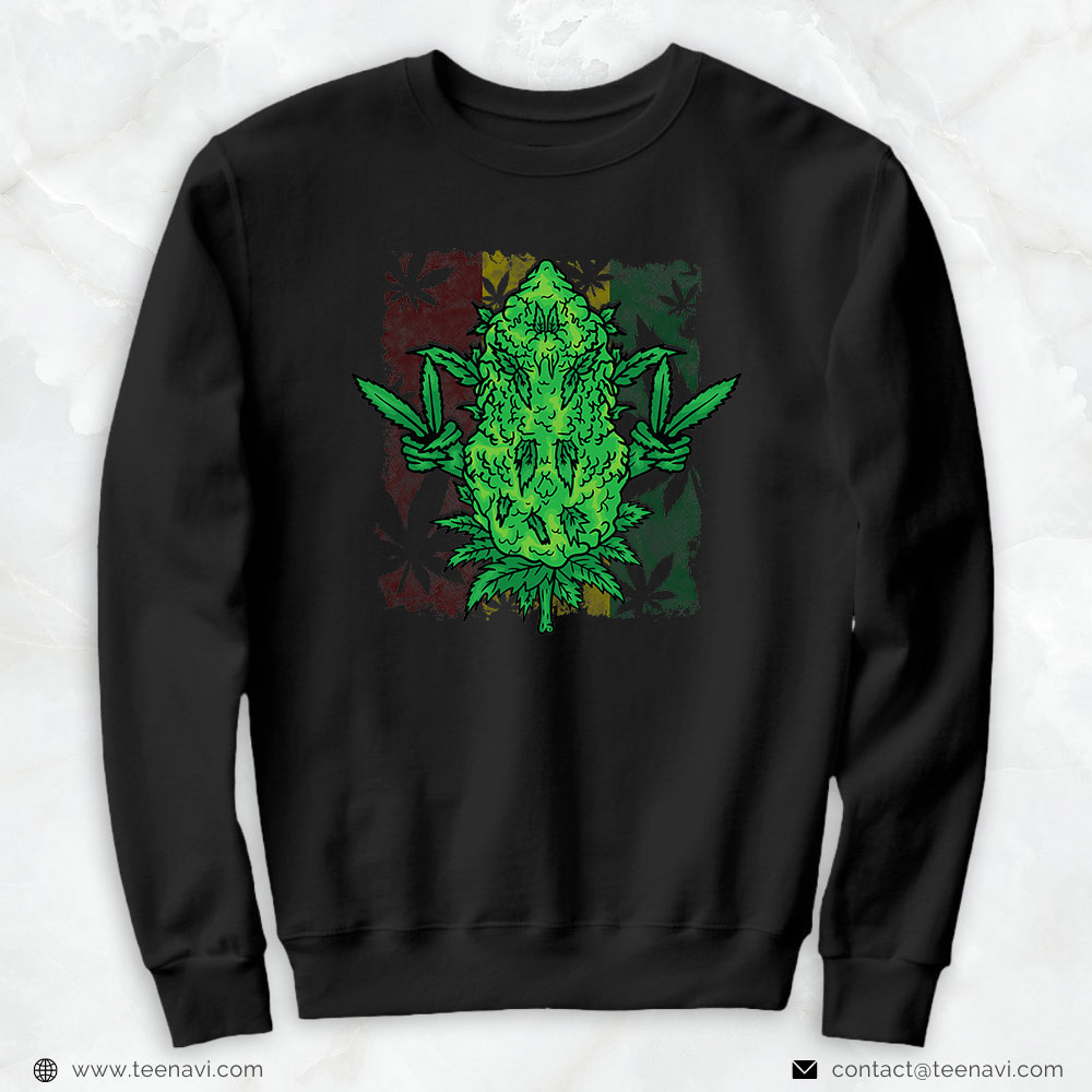 Cannabis Tee, Cannabis Blunt Shows Peace Victory Sign - Weed Accessories