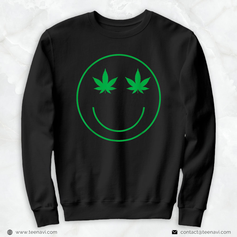 Marijuana Shirt, Cannabis Smile Green Cool 420 Marijuana Weed
