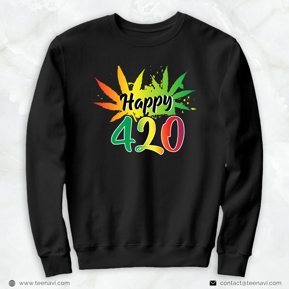 Weed Shirt, Happy 420 Day Cannabis Weed Marijuana Leaf Lovers