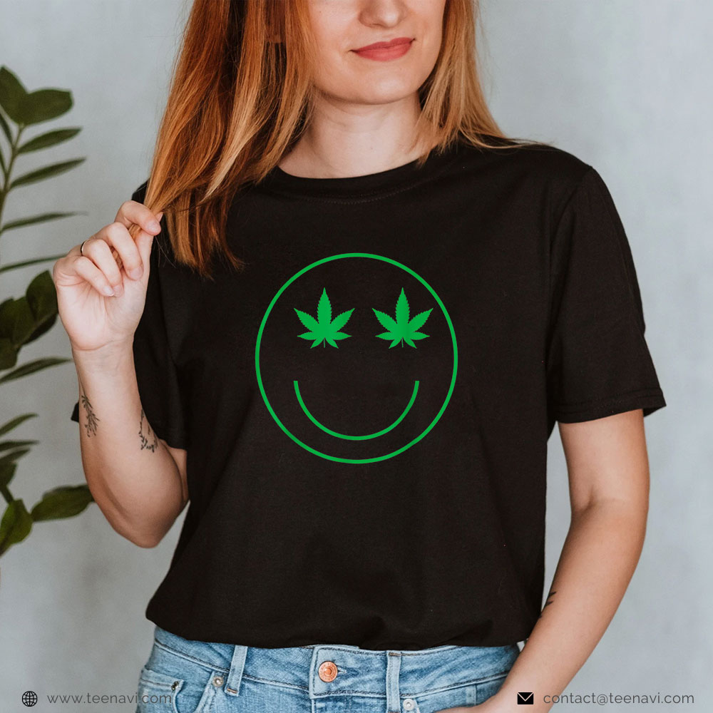  Marijuana Shirt, Cannabis Smile Green Cool 420 Marijuana Weed